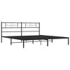 vidaXL Black Metal Bed Frame with Headboard, Robust Steel Construction, Extra Storage Space - 3 of 4