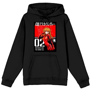 Asuka Shikinami Langley Neon Genesis Evangelion Anime Character Men's Black Hoodie - 1 of 2