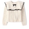 The Children's Place Toddler Girls Long Sleeve Bow Ruffle Cable Knit Sweater - 3 of 4