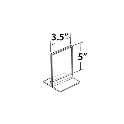 Clear Acrylic Vertical/Horizontal Desktop Sign Holder, 5" x 3.5"