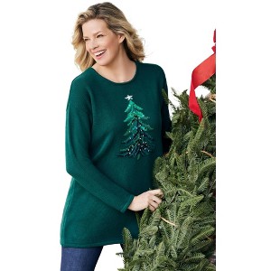 Woman Within Plus Size Motif Sweater - 1 of 4