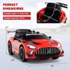 Costway Ride on Car Licensed Mercedes-AMG GT3 Kids Car with Remote Control 3 Speeds Black/Red/White - 3 of 4