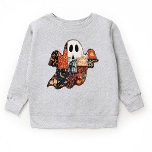 Patchwork Ghost Printed - Toddler Graphic Sweatshirt and Youth Graphic Sweatshirt - 1 of 2