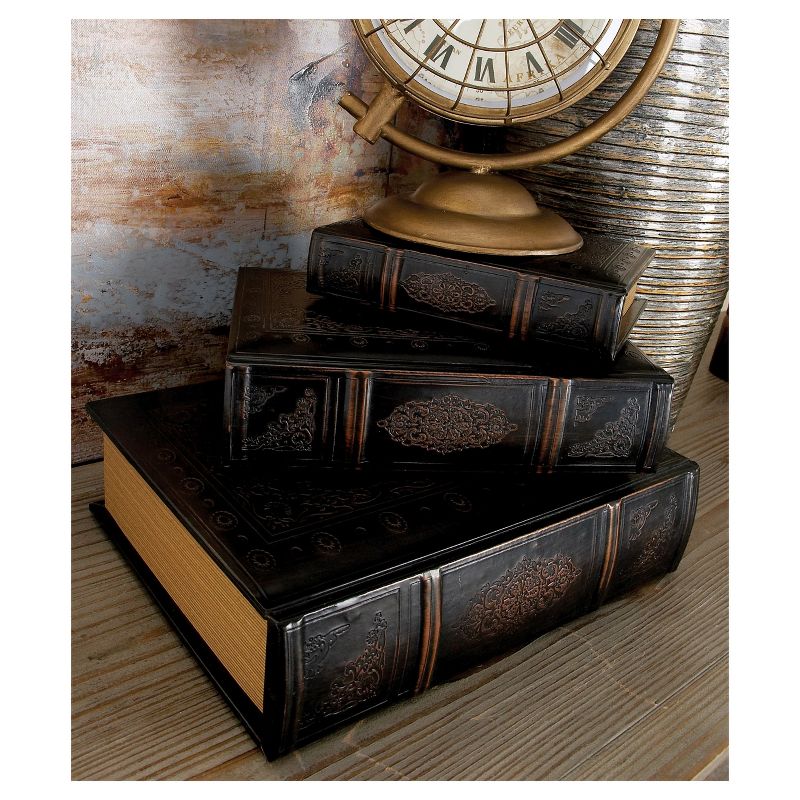 Vintage Reflections Rustic Wood-Style MDF and Synthetic Leather Book Box Set 3ct - Olivia & May, 3 of 20