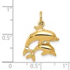 Black Bow Jewelry 14k Yellow Gold Mother and Baby Dolphin Charm / Pendant - 4 of 4