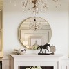 SEVOBAL Round Mirror 30" Wall Mounted Circle Mirror Metal Framed Mirror for Bathroom Vanity Bedroom Home Decor Mirros Over Sink, Gold, 30"*30"*0.7" - 2 of 4