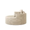 Vynxaria Modern 50"L Corduroy Sponge Single Sofa - No Assembly Required, Fluffy Sleeper Chair, Backrest Cylindrical Pillow, for Living Room/Bedroom - 3 of 4