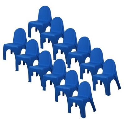 Romanoff Kid's Stacking Chairs, Brite Blue, Pack of 12