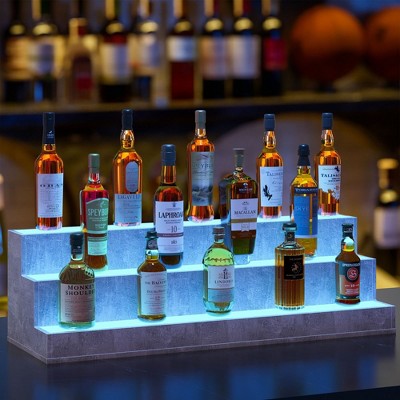 LED Lighted Liquor Bottle Display Shelf, DIY Illuminated Bottle Shelf  with App & Remote Control