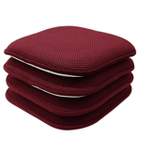 Kate Aurora Nantucket Farms Ultra Soft Chenille Burgundy Red Memory Foam Non Slip Chair Cushion Pads