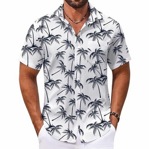 COOFANDY Men's Hawaiian Shirt Short Sleeve Casual Button Down Tropical Summer Beach Aloha Shirts - 1 of 4
