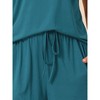 cheibear Women's Summer Soft Short Sleeves Tops with Ruffle Shorts Lounge Pajamas Sets - 4 of 4