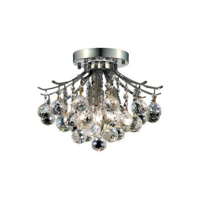 Elegant Lighting Toureg 3 light Chrome Flush Mount Clear Royal Cut Crystal