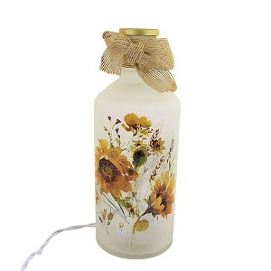 Stony Creek 8.0 Inch Sunflower Pre-Lit Bottle Autumn Fall Flowers Novelty Sculpture Lights - 1 of 3