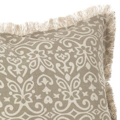 Natural Cotton Embroidered Square Throw Pillow Set