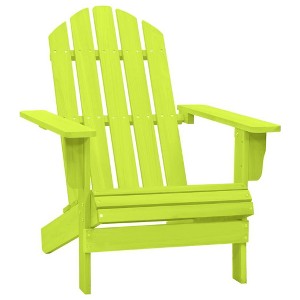 vidaXL Adirondack Chair Lounge Patio Lawn Chair for Garden Solid Wood Fir - Green - 1 of 4