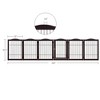 unipaws Pet Playpen with Wood and Wire 6 Panels, Espresso - 4 of 4