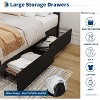 Acekool Boho Rattan Bed Frame with Headboard, No Box Spring Needed, Storage Space - 4 of 4