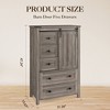 5-Drawer Bedroom Dresser with Sliding Barn Door & Adjustable Shelf | Farmhouse Tall Chest of Drawers | Storage Organizer for Hallway & Living Room - 2 of 4
