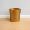 Royal Hampton 10" Decorative Iron Wastebasket Trash Can, Leaf Etched Design - 3 of 4