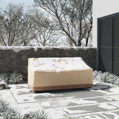 Beige Heavy-Duty Waterproof Outdoor Couch Cover 76"