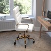 Whitney High Back Executive Swivel Office Chair with Black Frame, Arms, and Transparent Roller Wheels