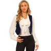 Allegra K Women's Vintage Button-Up Sleeveless Cropped Jean Waistcoat Vest - 2 of 4