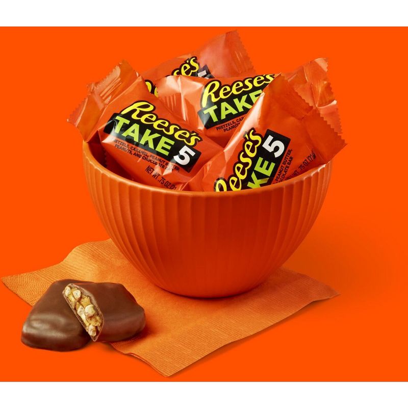 Reese&#39;s Take 5 Pretzel, Caramel, Peanut Butter, Chocolate Snack Size Candy Bars - 11.25oz, 4 of 11
