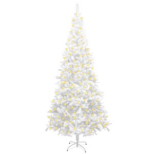 Aghana Digitals 7.9ft Pre-Lit White PVC Artificial Christmas Tree with Steel Frame, LED Lights, - 1 of 4