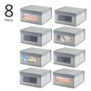 mDesign Medium Fabric Closet Storage Box with Front Window/Lid - 2 of 4