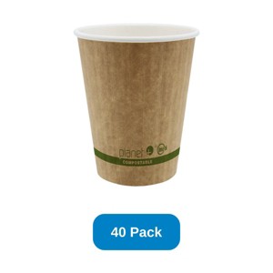 Planet+ 12 oz Compostable Hot Cup SFI Paper Cup PLA Lined Double Wall - Pack of 40 - 1 of 3