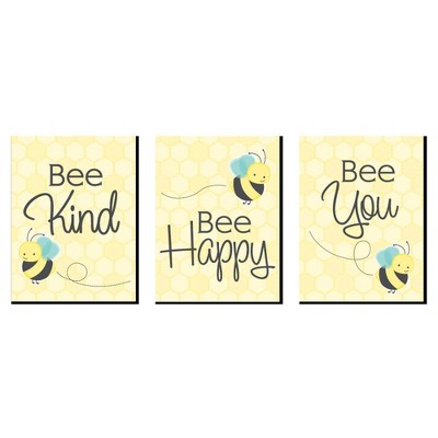 Big Dot Of Happiness Little Bumblebee - Bee Nursery Wall Art And Kitchen  Decor - 7.5 X 10 Inches - Set Of 3 Prints : Target