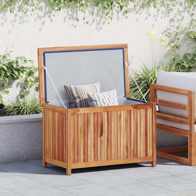 vidaXL Storage Box Warm teak wood color Solid Teak Wood Compact