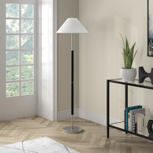 Hudson and Canal 2-Light Floor Lamp with Fabric Empire Shade - 1 of 4