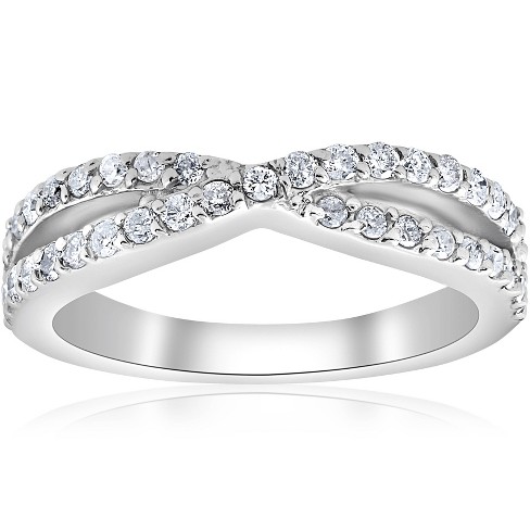 Pompeii3 3 8ct Diamond Crossover Infinity Stackable Wedding Band Twist Ring White Gold Size 9 Target