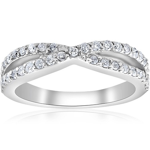 Claw Diamond Band: Trio Stackable Ring  Diamond bands, Stackable wedding  bands, Geometric eternity band