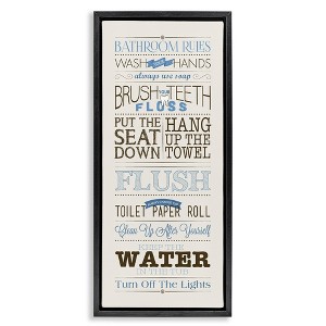 Stupell Industries Bathroom Rules Vintage List, 11" x 25" - 1 of 4