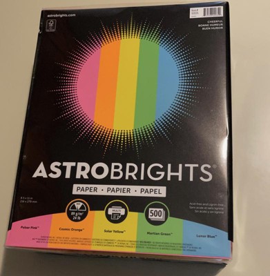 Astrobrights Neon 5-Color Assortment Cardstock - 8 1/2 x 11 in 65 lb Cover  Smooth 50 per Package