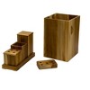 EcoDecors® Eleganto® 9 Piece Teak Wood Bathroom Amenities Set in EarthyTeak® Finish - 2 of 4