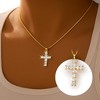 Gold Plated Cross Necklace for Women, Dainty Cubic Zirconia Faith Jewelry Gift - 4 of 4