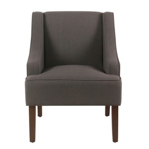 Classic Swoop Arm Accent Chair Dark Charcoal Gray - Homepop, Grey Gray