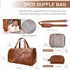 3-in-1 Leather Duffle Bag with Toiletry Bag and Shoe Compartment, Carry On Fits 21 Inch Laptop for Travel and Gym - 2 of 4