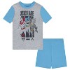 Boys DC Comics Batman Pajamas Set - 4 Piece Short Sleeve Batman Pajamas - Short Sleeves, Shorts and Pants Pajamas Set (Navy Blue, 6) - 4 of 4