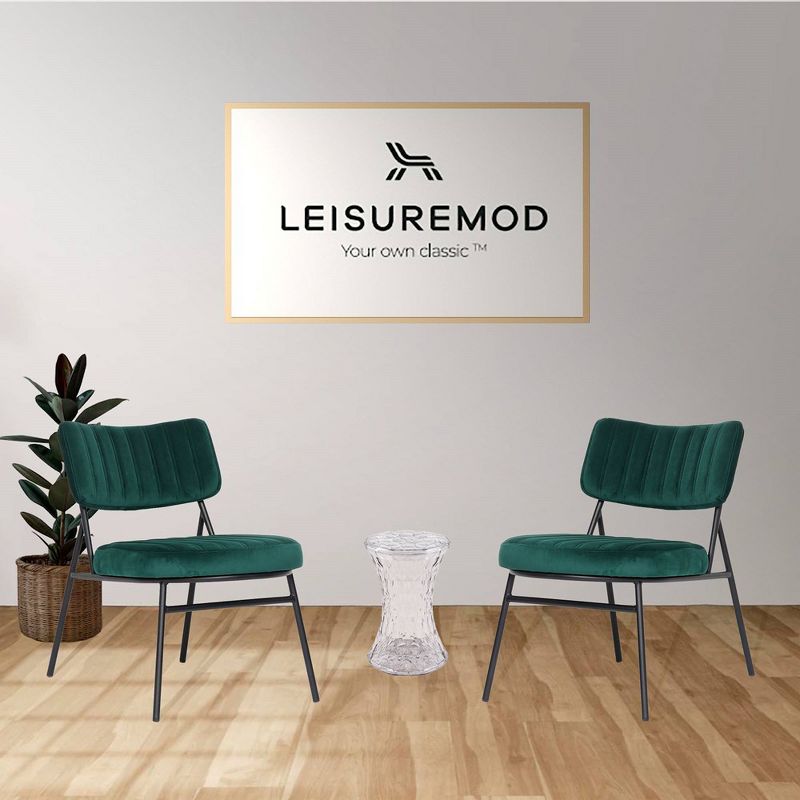 LeisureMod Marilane Velvet Accent Chair with Metal Frame, 2 of 6