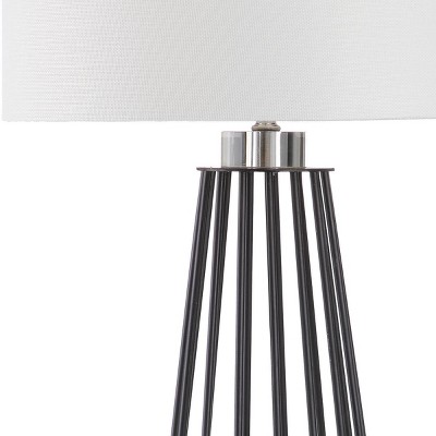 Estill Industrial Chic Black Metal 31" Table Lamp with White Shade