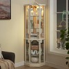 72"H Lighted Corner Curio Cabinet, Display Cabinet with Shelves, Tempered Glass Door Corner China Cabinet for Living or Dining Room - Koiai - 3 of 4