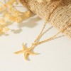 14K Gold Plated Ocean Necklace, Shell & Starfish Beach Charms, Adjustable Summer Jewelry Gift for Women - 4 of 4