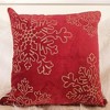 TopComfy Support Pillow Red Velvet Holiday Throw Pillow with Gold Snowflake Embroidery for Christmas Decor, Red, 17"*17"*10" - 4 of 4