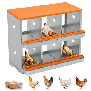 Chicken egg laying box, metal chicken egg laying box, egg laying box with large ventilation holes for easy egg collection - 1 of 4