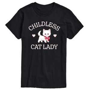 Men's - Instant Message - Childless Cat Lady Kitten Short Sleeve Graphic T-Shirt - 1 of 4